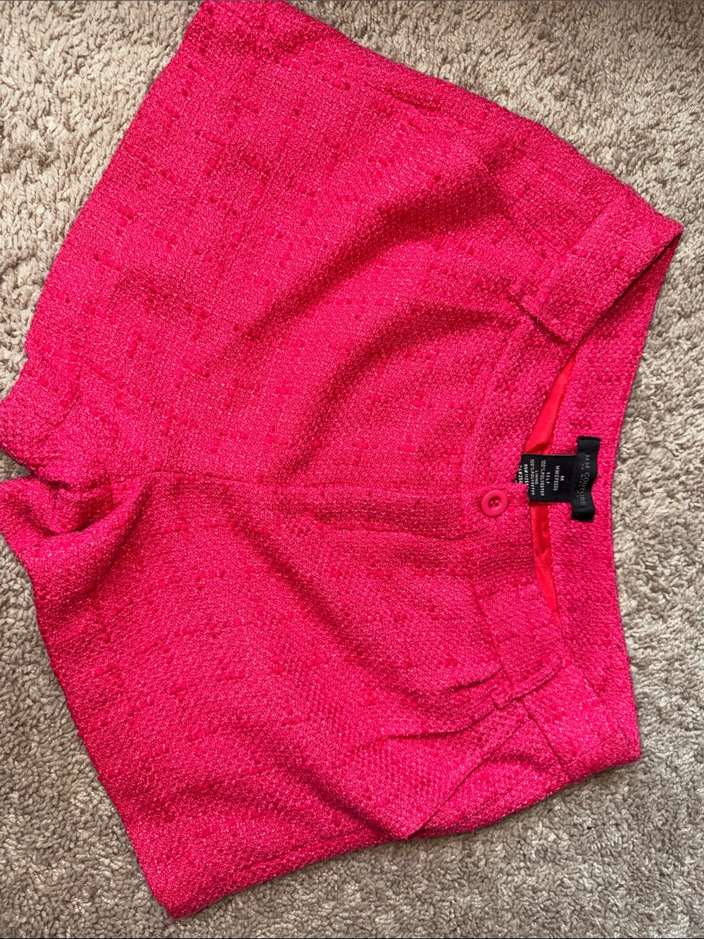 MM Couture by Miss Me Bright Pink Tweed Shorts size M
